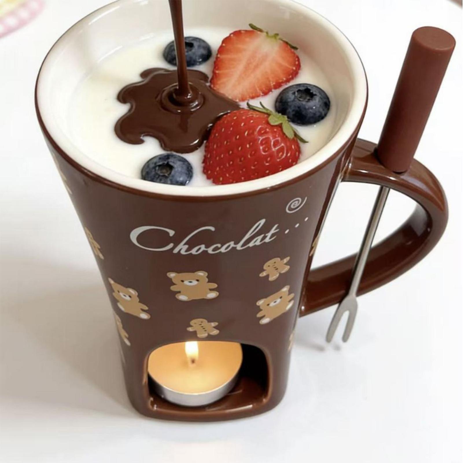 Fondue Pot Ceramic - Tasse à chocolat fondant 130 ml,