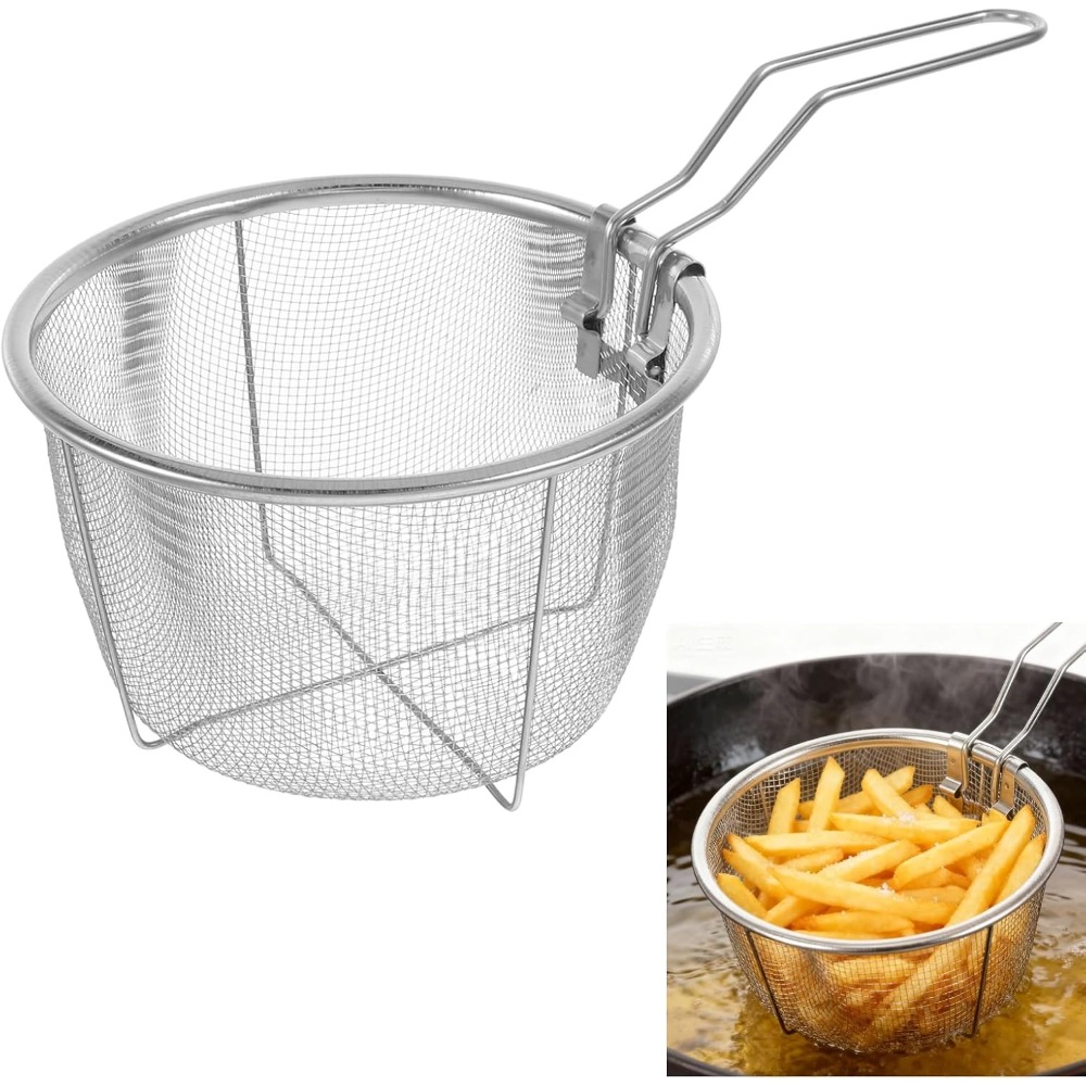 Home Cooking In French - Panier à frire rond avec poignée