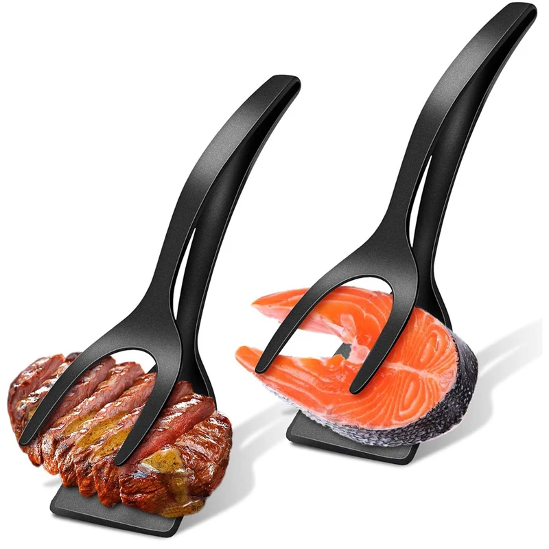 Home Cooking In French - Spatule-pince 2-en-1 pour œufs, crêpes, poisson,