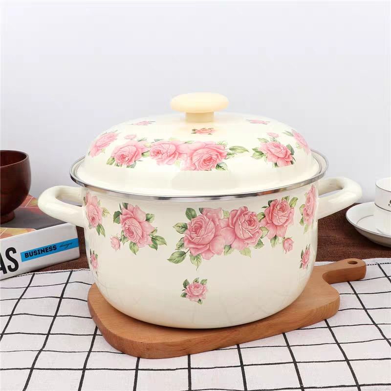 Fondue Pot Ceramic - Casserole à double oreille en émail