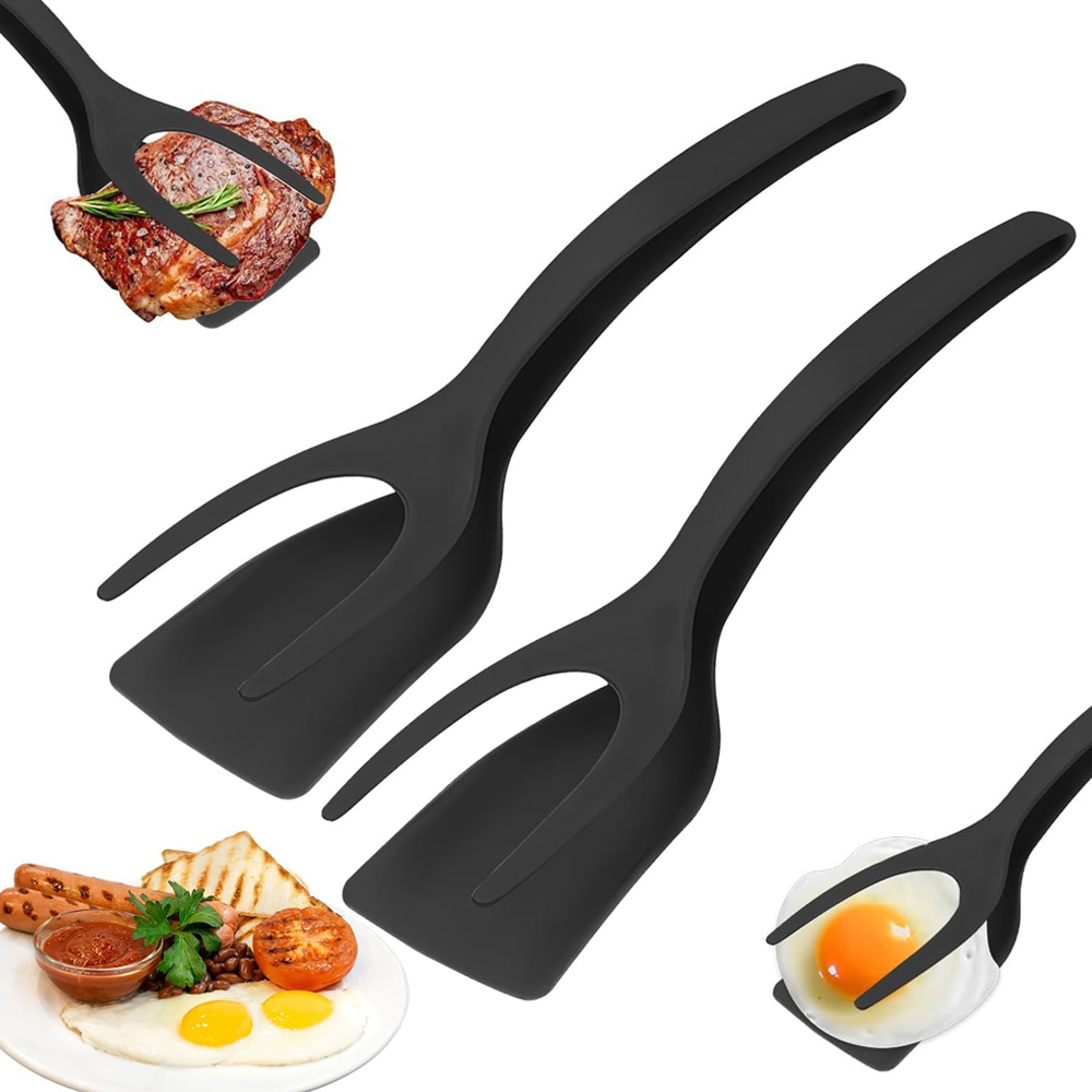 Home Cooking In French - Spatule-pince 2-en-1 pour œufs, crêpes, poisson,