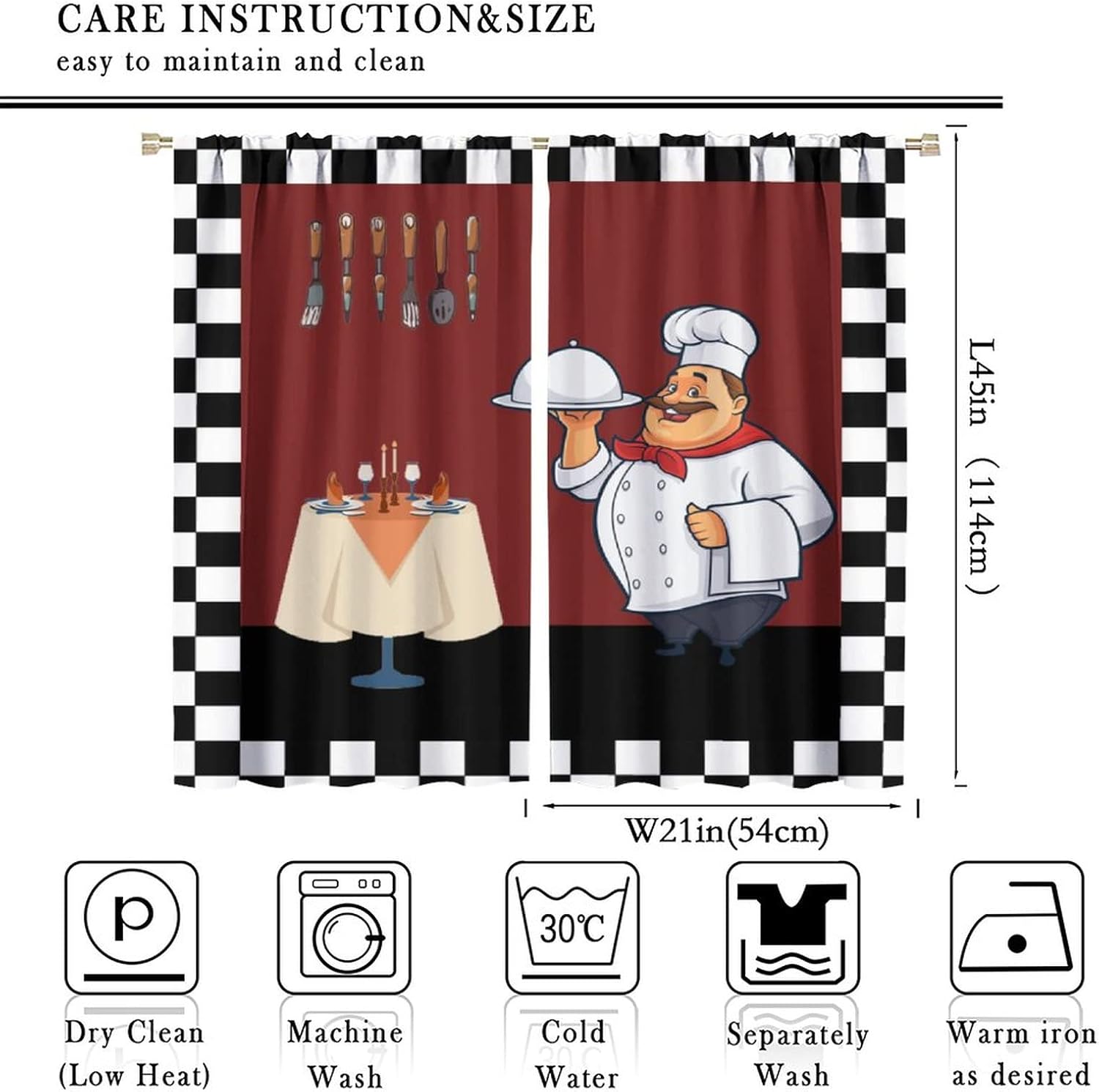 Rideaux de cuisine Fat Chef, r - Home Cooking In French avis et prix