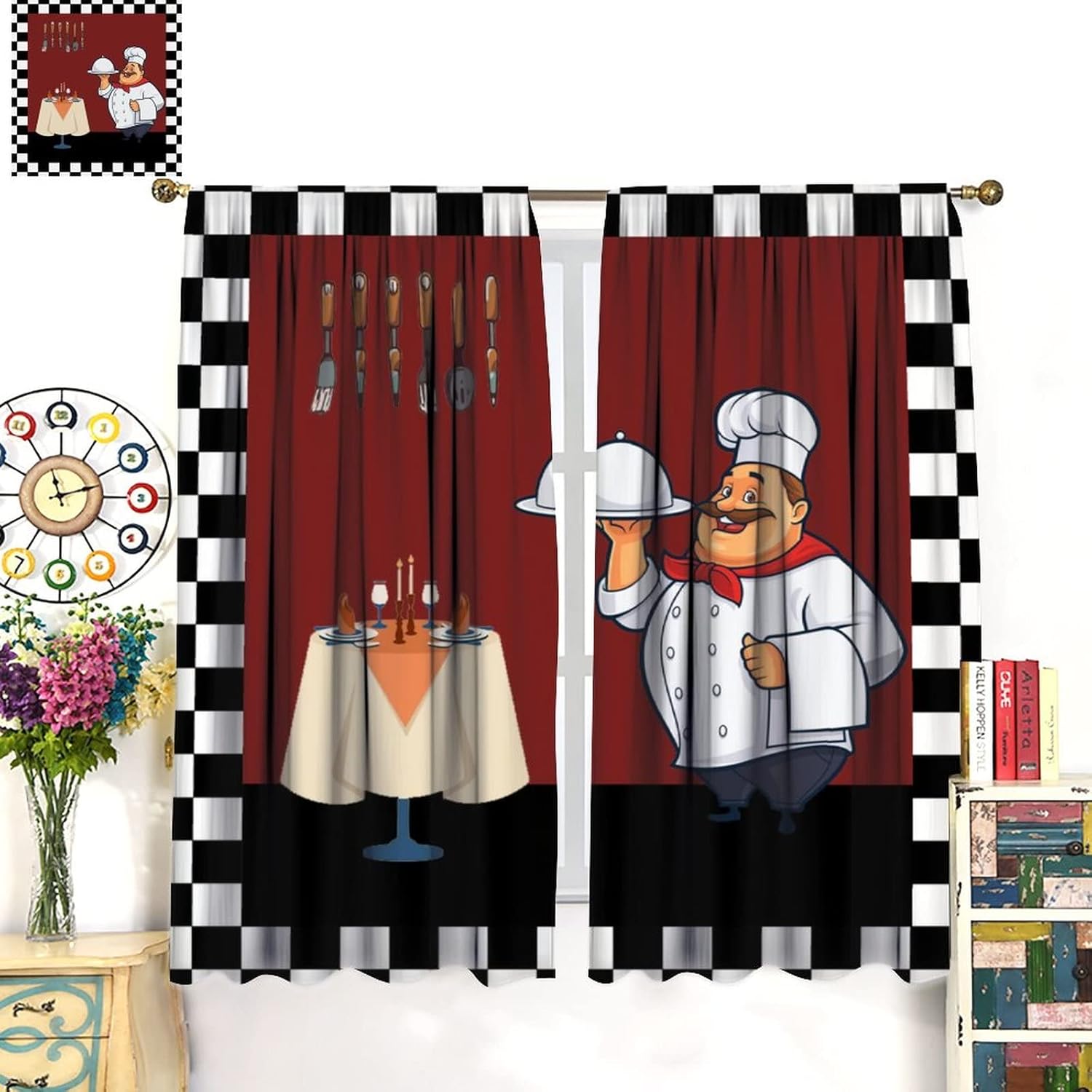 Rideaux de cuisine Fat Chef, r - Home Cooking In French avis et prix