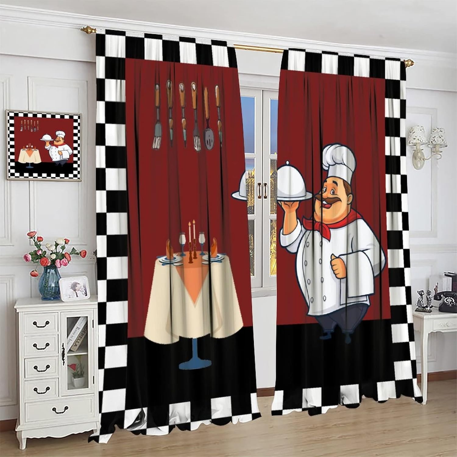 Rideaux de cuisine Fat Chef, r - Home Cooking In French avis et prix
